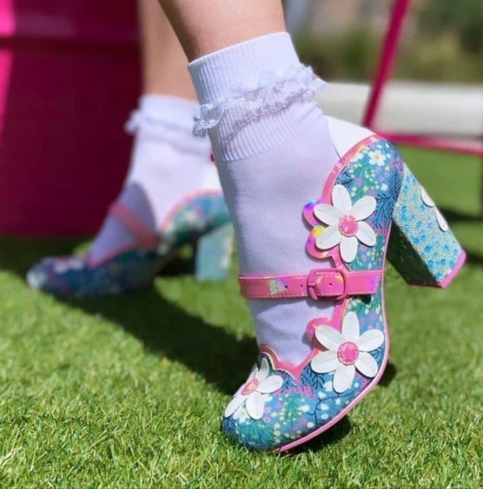 Irregular Choice Daisy Dancer Floral Block Heels Size 41 (US 10)